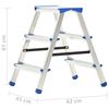 vidaXL Драбина-Стрем'янка Двостороння 3 Сходинки 67 см Алюміній
