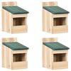 vidaXL Шпаківня 4 шт 12x16x20 см Дерево Ялини