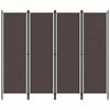 vidaXL 4-Панельна Кімнатна Перегородка Коричневий 200x180 см