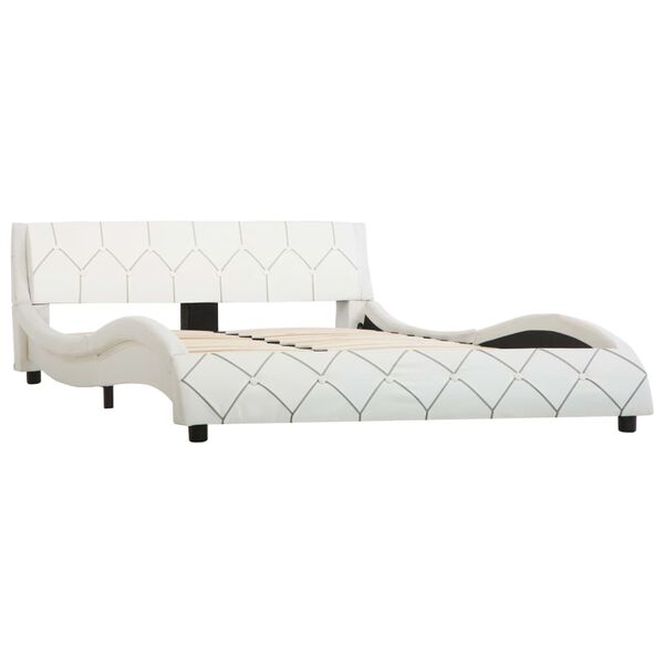 vidaXL Каркас ліжка Білий 140x200 см Штучна шкіра