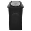 vidaXL Відро для Сміття з Поворотною Кришкою Чорний/Сріблястий 60 л