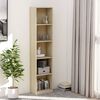 800849 vidaXL 5-Tier Book Cabinet Sonoma Oak 40x24x175 cm Chipboard