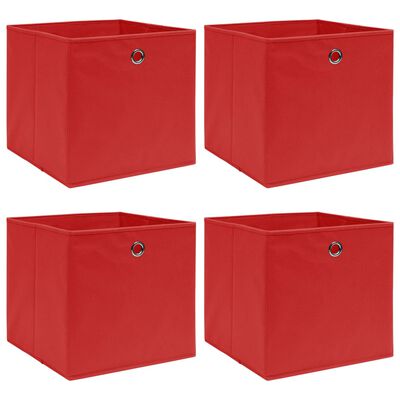 vidaXL Коробки для Зберігання 4 шт Червоний 32x32x32 см Тканина