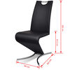 vidaXL Обідні стільці 2 шт Чорний Штучна шкіра