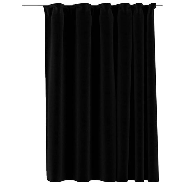 321159 vidaXL Linen-Look Blackout Curtains with Hooks Black 290x245 cm