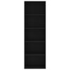 800991 vidaXL 5-Tier Book Cabinet Black 60x30x189 cm Chipboard