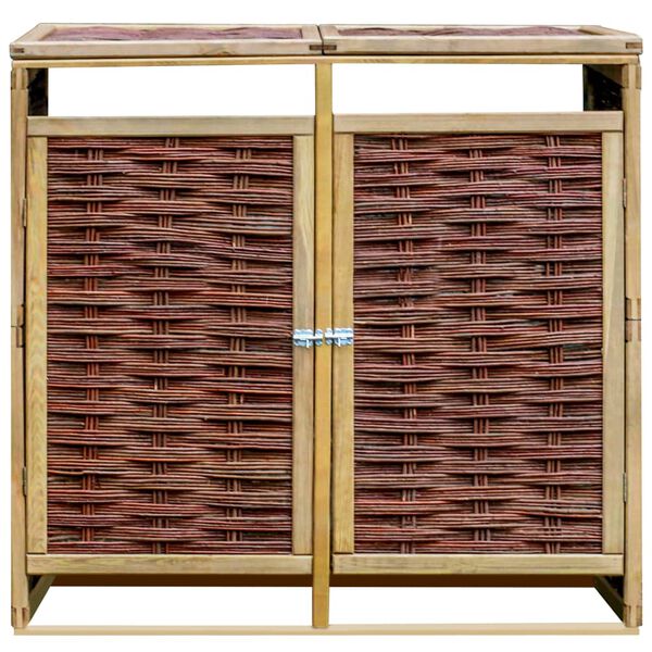 vidaXL Подвійний Навіс для Сміттєвих Контейнерів Сосна і Лоза