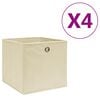 vidaXL Коробки для Зберігання 4 шт Кремовий 28x28x28см Неткане Полотно