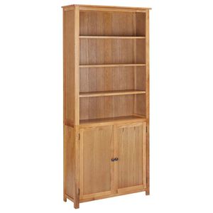 vidaXL Книжкова шафа з 2 дверцятами 90x30x200 см Масив дуба