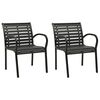 vidaXL Садові стільці 2 шт Чорний Сталь/ДПК