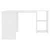 800747 vidaXL L-Shaped Corner Desk White 120x140x75 cm Chipboard
