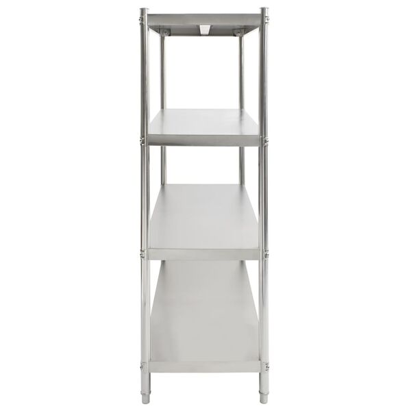 vidaXL 4-рівнева кухонна етажерка 150x48x155 см Нержавіюча сталь