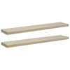 vidaXL Настінні полиці з прихованим кріпленням 2 шт Колір дуба 120x23,5x3,8см МДФ