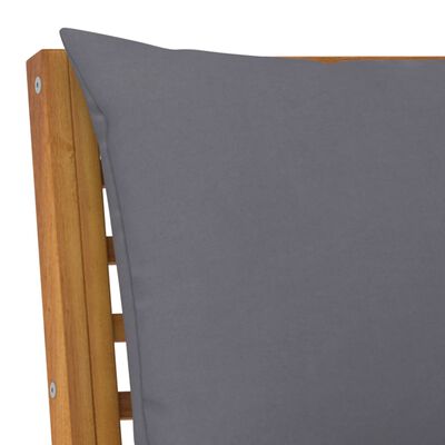 vidaXL Секційний кутовий диван з темно-сірими подушками Масив акації
