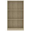 800867 vidaXL 3-Tier Book Cabinet Sonoma Oak 60x24x108 cm Chipboard