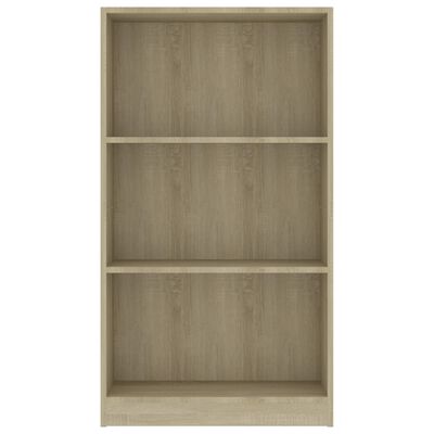 800867 vidaXL 3-Tier Book Cabinet Sonoma Oak 60x24x108 cm Chipboard