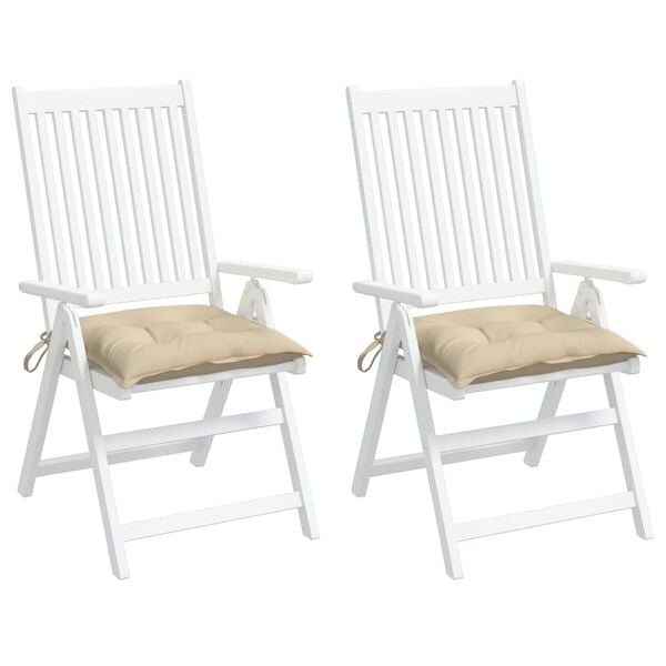 vidaXL Подушки для стільців 2 шт Бежевий 50x50x7 см Тканина