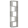 vidaXL Книжкова шафа/Розділювач Сірий бетон 45x24x159 см ДСП