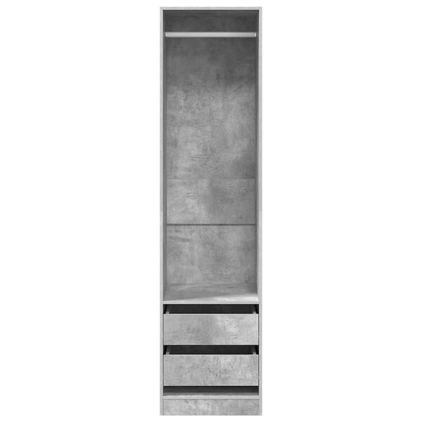 vidaXL Шафа для одягу з шухлядами Сірий бетон 50x50x200 см ДСП