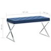 vidaXL Лавка Синій 97 см Оксамитова Тканина і Нержавіюча Сталь
