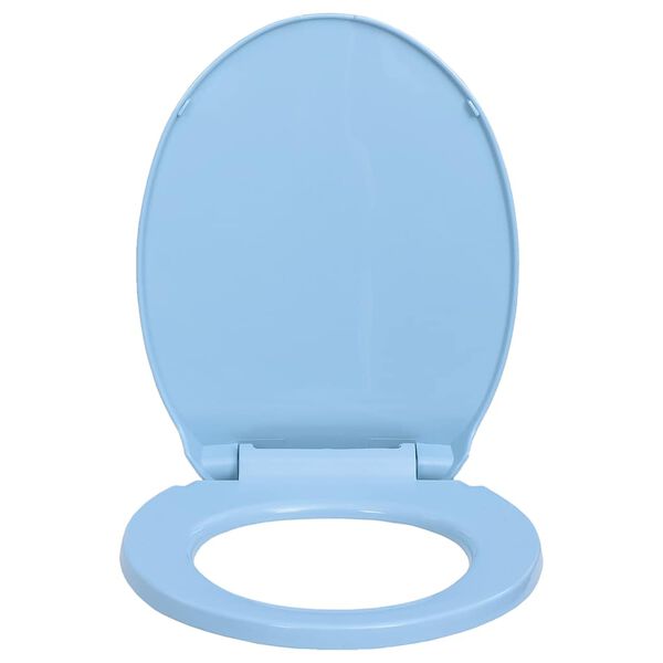 145823 vidaXL Soft-Close Toilet Seat Quick Release Blue Oval