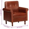 vidaXL Напівкругле крісло Коричневий Натуральна шкіра