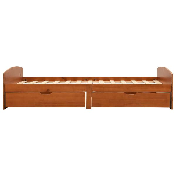 vidaXL Каркас Ліжка з 2 Шухлядами Медово-Коричневий 90x200 см Сосна