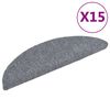 vidaXL Самоклеючі Сходові Килимки 15 шт Світло-Сірий 56x17x3 см Голкопробивне Неткане Полотно