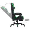 vidaXL Гоночне крісло з підніжкою Зелений/Чорний Штучна шкіра