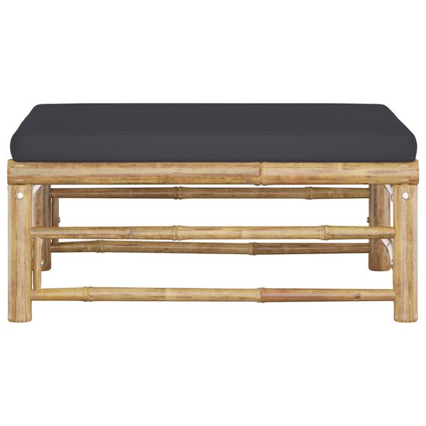 vidaXL Садова підставка для ніг з подушкою Темно-сірий Бамбук