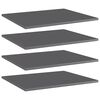 vidaXL Книжкові Полиці 4 шт Глянцевий Сірий 60x50x1,5 см ДСП