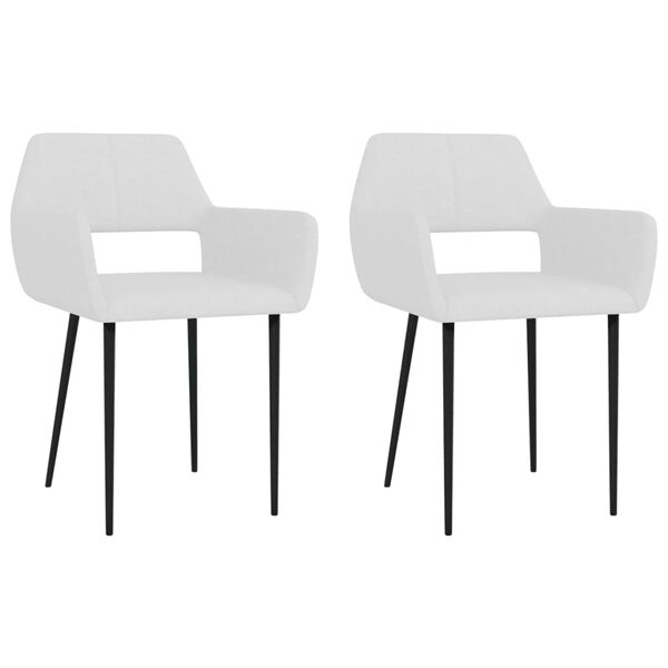 vidaXL Обідні стільці 2 шт Білий Тканина