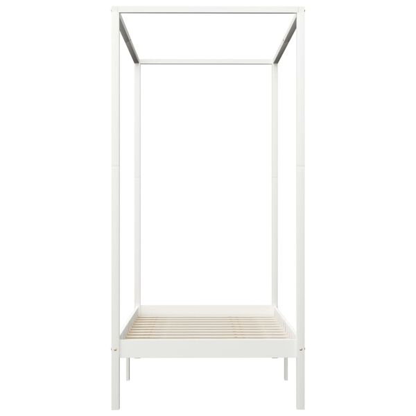 vidaXL Каркас ліжка з балдахіном Білий 100x200 см Масив сосни