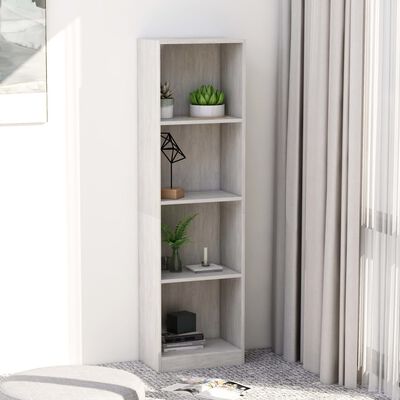 800841 vidaXL 4-Tier Book Cabinet Concrete Grey 40x24x142 cm Chipboard