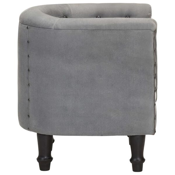 vidaXL Напівкругле крісло Чорний Шкіра/Масив дерева манго