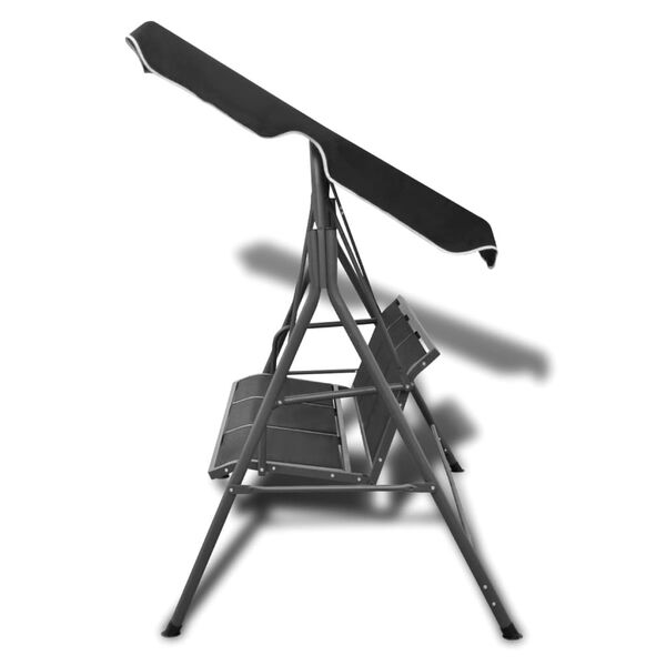 vidaXL Садова гойдалка з навісом Чорний