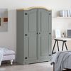 282619 vidaXL Wardrobe Mexican Pine Corona Range 2 Doors Grey