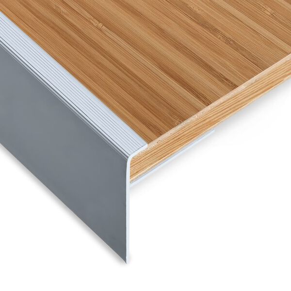 vidaXL F-Подібні Накладки на Сходи 15 шт Сріблястий 134 см Алюміній