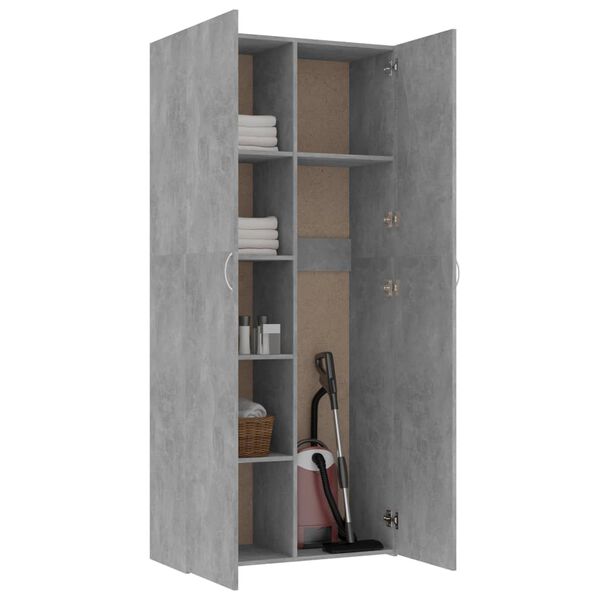 800004 vidaXL Storage Cabinet Concrete Grey 80x35,5x180 cm Chipboard