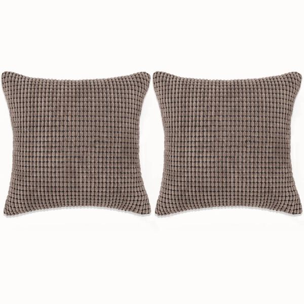 vidaXL Комплект Подушок 2 шт Коричневий 45x45 см Велюр