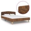 vidaXL Каркас ліжка Коричневий 120x200 см Штучна замша