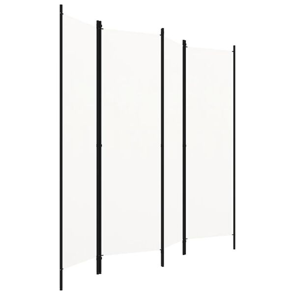 vidaXL 4-Панельна Кімнатна Перегородка Кремово-Білий 200x180 см
