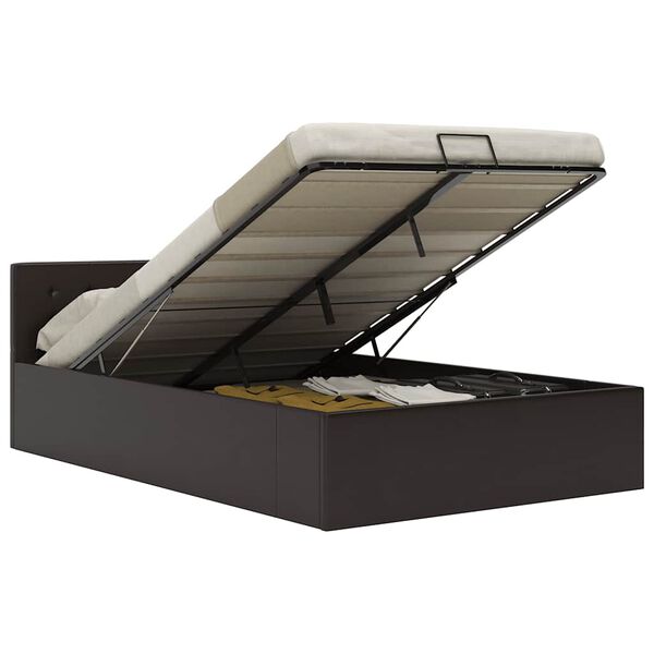 vidaXL Гідравлічний каркас ліжка Сірий 120x200 см Штучна шкіра