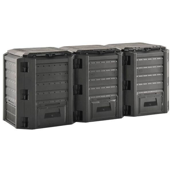 vidaXL Садовий Компостер Чорний 1200 л