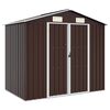 vidaXL Садовий Сарай Коричневий 205x129x183 см Оцинкована Сталь