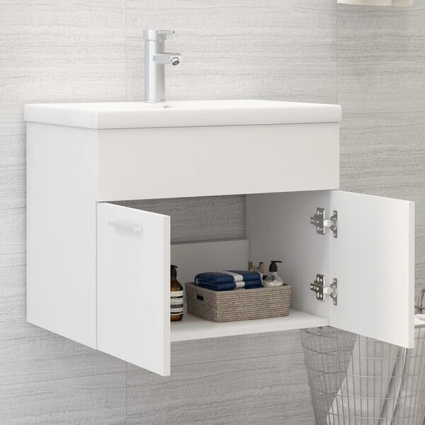 804647 vidaXL Sink Cabinet White 60x38,5x46 cm Chipboard