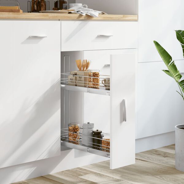 vidaXL 2-Рівневий кухонний дротяний кошик Сріблястий 47x15x54,5 см