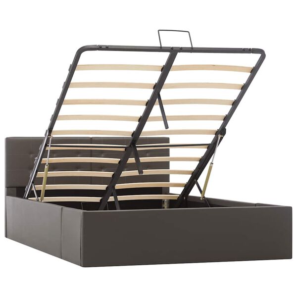 vidaXL Гідравлічний каркас ліжка Сірий 120x200 см Штучна шкіра