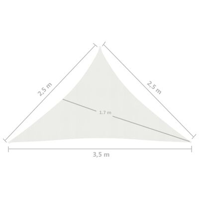 vidaXL Сонцезахисний Навіс Білий 2,5x2,5x3,5 м ПВЩ 160 г/м²