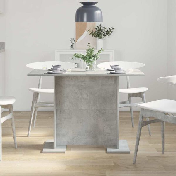 800247 vidaXL Dining Table Concrete Grey 110x60x75 cm Chipboard